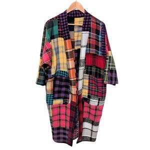 Oversized Patchwork Plaid Kimono (Size M-L)